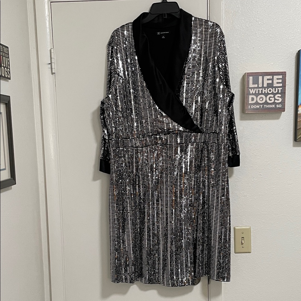 Woman’s Holiday Black and Silver Dress